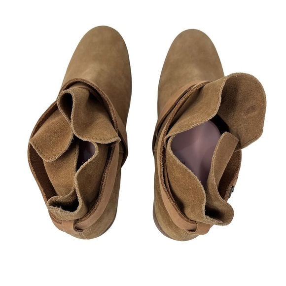 ASOS ALEX Tan Suede Slouch Ankle Boots Wrap Around Strap Buckle Detail Size 8 - Picture 14 of 15